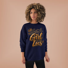 Load image into Gallery viewer, Just A Girl and Her Locs Unisex EcoSmart® Crewneck Sweatshirt

