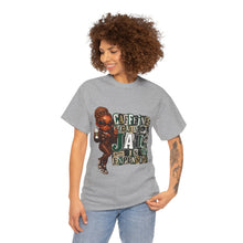 Load image into Gallery viewer, Caffeine Because Jail Is Expensive  Funny Coffee Lover Ransom Note Graphic Unisex Heavy Cotton Tee
