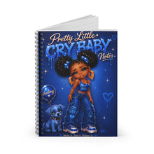 Load image into Gallery viewer, Denim Blue Cry Baby Notes Spiral Notebook (I)- Ruled Line
