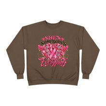 Load image into Gallery viewer, She’s Somebody’s Everything Breast Cancer Awareness | Pink Ribbon Family Support Unisex EcoSmart® Crewneck Sweatshirt

