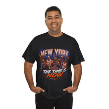 Load image into Gallery viewer, New York The Time Is Now 2026 Playoffs T-Shirt | Basketball Fan Tee | Orange &amp; Blue Playoff Unisex Heavy Cotton Tee
