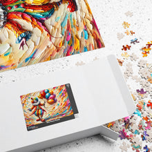 Load image into Gallery viewer, Colorful Carnival Dreams – Whimsical Clown &amp; Balloons Jigsaw Puzzle (110, 252, 520 or 1014 piece options)
