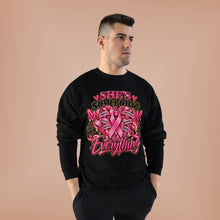 Load image into Gallery viewer, She’s Somebody’s Everything Breast Cancer Awareness | Pink Ribbon Family Support Unisex EcoSmart® Crewneck Sweatshirt
