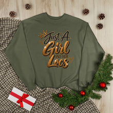 Load image into Gallery viewer, Just A Girl and Her Locs Unisex EcoSmart® Crewneck Sweatshirt
