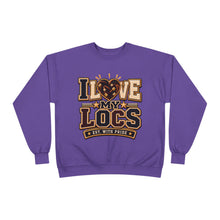 Load image into Gallery viewer, I Love My Locs Varsity Crewneck Unisex EcoSmart® Crewneck Sweatshirt
