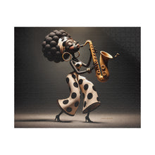 Load image into Gallery viewer, Jazz in Her Soul – Afrocentric Music ArtPuzzle (110, 252, 520, 1014-piece)
