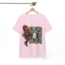 Load image into Gallery viewer, Caffeine Because Jail Is Expensive  Funny Coffee Lover Ransom Note Graphic Unisex Heavy Cotton Tee
