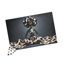Load image into Gallery viewer, Centered &amp; Unbothered – Black Woman Meditation Jigsaw Puzzle | Afrocentric Polka Dot Art (110, 252, 520, 1014-piece)
