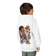 Load image into Gallery viewer, Small Dude Big Plans Boys Basketball Hoodie | Motivational Kids Graphic Youth Heavy Blend Hooded Sweatshirt

