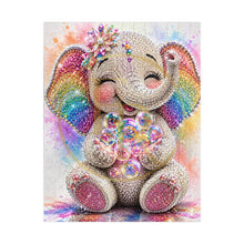 Load image into Gallery viewer, Sparkle &amp; Bubbles – Rainbow Bling Baby Elephant Puzzle (110, 252, 520, 1014-piece)
