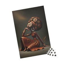Load image into Gallery viewer, Bronze Reverie – Afrocentric Sculptural Art &amp; Golden Elegance Puzzle (110, 252, 520, 1014-piece)
