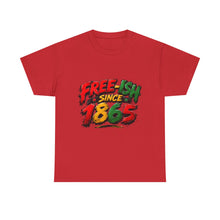 Load image into Gallery viewer, Free-Ish Since 1865 Juneteenth T-Shirt | Distressed Grunge Black History Graphic Unisex Heavy Cotton Tee
