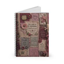 Load image into Gallery viewer, Faith &amp; Fabric – Psalm 23:1 - Luxe Junk Journal Spiral Notebook - Ruled Line

