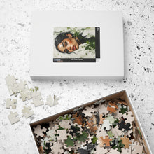 Load image into Gallery viewer, Rooted in Beauty – Botanical Woman Portrait Jigsaw Puzzle | Sage Green Textured Floral Art Puzzle (110, 252, 520, 1014-piece)
