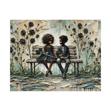 Load image into Gallery viewer, Whispers Between Us – Children &amp; Black Roses | Emotional Textured Art Puzzle (110, 252, 520, 1014-piece)
