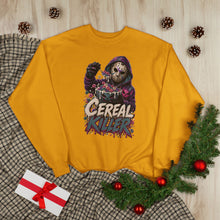 Load image into Gallery viewer, Cereal Killer Halloween Sweatshirt | Masked Horror Graphic Unisex EcoSmart® Crewneck Sweatshirt
