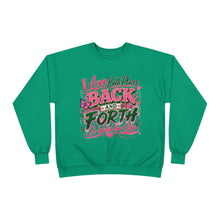 Load image into Gallery viewer, I Love Both Places Back and Forth Sweatshirt – Pink &amp; Green Graphic Unisex EcoSmart® Crewneck Sweatshirt
