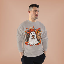 Load image into Gallery viewer, Pumpkins, Leaves, Cozy Nights &amp; Coffee Fall Unisex EcoSmart® Crewneck Sweatshirt
