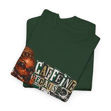 Load image into Gallery viewer, Caffeine Because Jail Is Expensive  Funny Coffee Lover Ransom Note Graphic Unisex Heavy Cotton Tee
