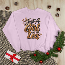 Load image into Gallery viewer, Just A Girl and Her Locs Unisex EcoSmart® Crewneck Sweatshirt
