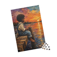 Load image into Gallery viewer, Golden Hour Fishing – A Moment of Peace Puzzle (110, 252, 520, 1014-piece)
