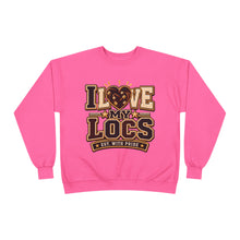 Load image into Gallery viewer, I Love My Locs Varsity Crewneck Unisex EcoSmart® Crewneck Sweatshirt
