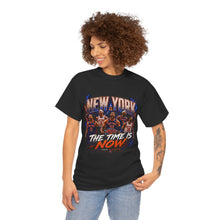 Load image into Gallery viewer, New York The Time Is Now 2026 Playoffs T-Shirt | Basketball Fan Tee | Orange &amp; Blue Playoff Unisex Heavy Cotton Tee
