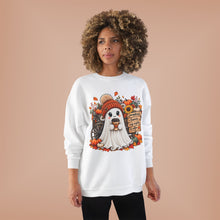 Load image into Gallery viewer, Pumpkins, Leaves, Cozy Nights &amp; Coffee Fall Unisex EcoSmart® Crewneck Sweatshirt
