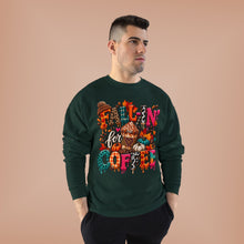 Load image into Gallery viewer, Fall-In’ for Coffee Unisex EcoSmart® Crewneck Sweatshirt
