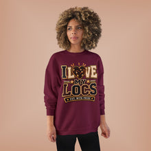 Load image into Gallery viewer, I Love My Locs Varsity Crewneck Unisex EcoSmart® Crewneck Sweatshirt
