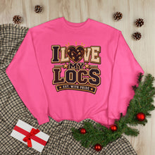 Load image into Gallery viewer, I Love My Locs Varsity Crewneck Unisex EcoSmart® Crewneck Sweatshirt
