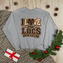 Load image into Gallery viewer, I Love My Locs Varsity Crewneck Unisex EcoSmart® Crewneck Sweatshirt
