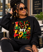 Load image into Gallery viewer, I Love My Locs Unisex EcoSmart® Crewneck Sweatshirt
