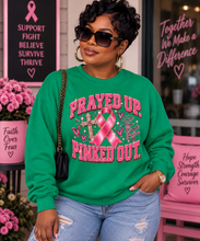 Load image into Gallery viewer, Prayed Up Pinked Out Breast Cancer Awareness Unisex EcoSmart® Crewneck Sweatshirt
