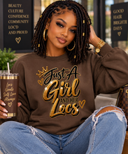 Load image into Gallery viewer, Just A Girl and Her Locs Unisex EcoSmart® Crewneck Sweatshirt
